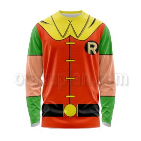 Dc Robin Red And Green Cosplay Long Sleeve Shirt