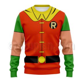 Dc Robin Red And Green Cosplay Sweatshirt