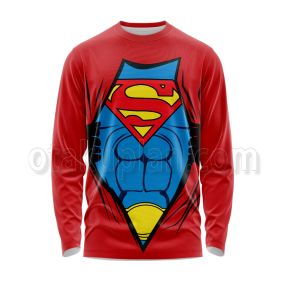 Dc Superman Tear Clothe Cosplay Long Sleeve Shirt
