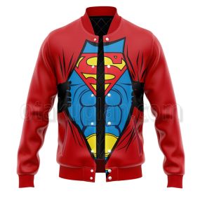 Dc Superman Tear Clothe Cosplay Varsity Jacket