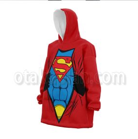 Dc Superman Tear Clothe Snug Blanket Hoodie