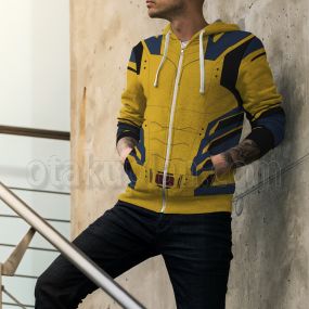 Deadpool 3 Wolverine Yellow Cosplay Zip Up Hoodie