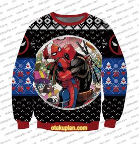 Dead Man And Spider Hero Christmas 3D Print Ugly Christmas Sweatshirt
