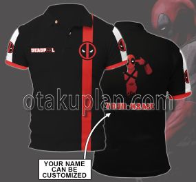 Dead Man Red and Black Custom Name Polo Shirt