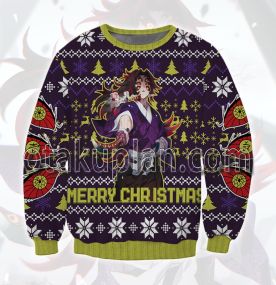 Demon Slayer Demon Kokushibo Purple 3D Printed Ugly Christmas Sweatshirt