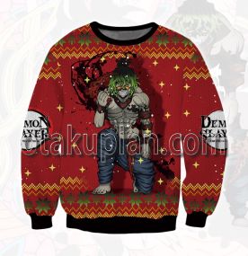 Demon Slayer Gyutaro 3D Printed Ugly Christmas Sweatshirt