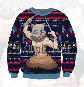 Demon Slayer Inosuke Hashibira 3D Printed Ugly Christmas Sweatshirt