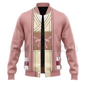 Demon Slayer Kamado Hanako Pink Kimono Cosplay Varsity Jacket