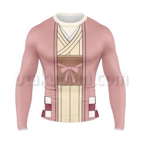 Demon Slayer Kamado Hanako Pink Kimono Long Sleeve Compression Shirt