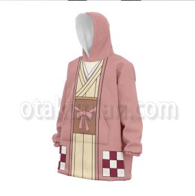 Demon Slayer Kamado Hanako Pink Kimono Snug Blanket Hoodie