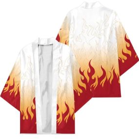 Demon Slayer KNY Rengoku Kimono Custom Uniform Anime Clothes Cosplay Jacket