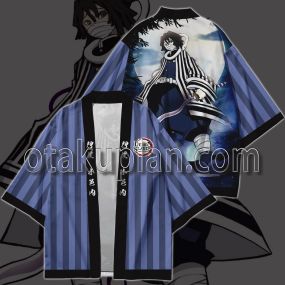 Anime Obanai Iguro Blue Kimono Anime Cosplay Jacket
