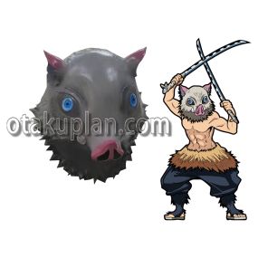 Slayer Kimetsu No Yaiba Hashibira Inosuke Pig Head Mask Cosplay Headgear