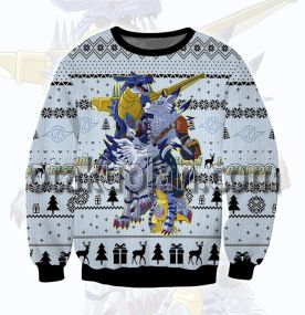 Digimon Gabumon Family 3D Printed Ugly Christmas Sweatshirt