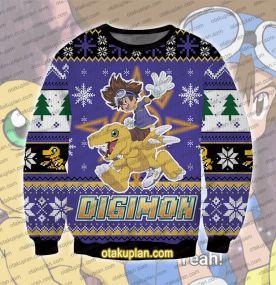 Digimon Taichi Tai Kamiya 3D Printed Ugly Christmas Sweatshirt