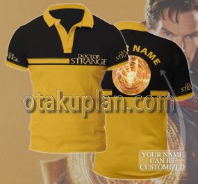 Doctor Strange Logo Black And Yellow Custom Name Polo Shirt