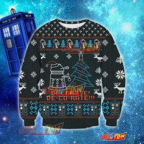 Doctor Who Knitting Pattern 3D Print Ugly Sweatshirt