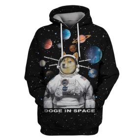 Dog Astronaut In Galaxy Hoodies