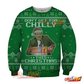 Don't Get Too Chilly This Christmas New Year Winter 3D Print Ugly Christmas Sweatshirt Green