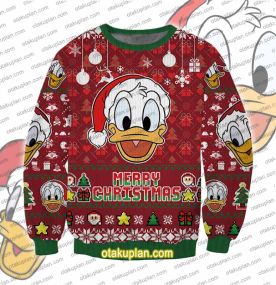 Donald Duck Christmas Head Ugly Christmas Sweatshirt