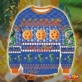 Dragon Ball 3D Print Pattern Ugly Christmas Sweatshirt