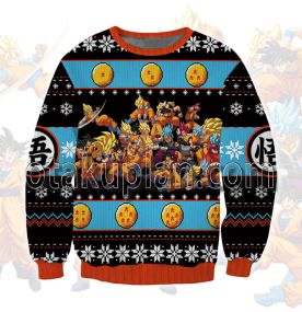 Dragon Ball Goku Pixel Art 3D Printed Ugly Christmas Sweatshirt