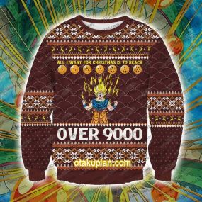 Dragon Ball It s Over 9000 3D Print Ugly Christmas Sweatshirt