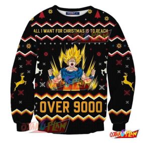 Dragon Ball Z Son Goku Over 3D Print Ugly Christmas Sweatshirt