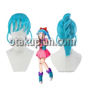 Dragon Ball Bulma Blue High Ponytail Hair Cosplay Wigs
