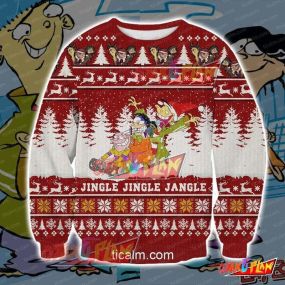 Ed Edd N Eddy 3D Print Pattern Ugly Christmas Sweatshirt