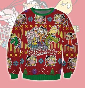 Ed Edd n Eddy Character 2023 3D Printed Ugly Christmas Sweatshirt