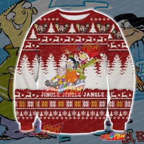 Ed Edd n Eddy Knitting Pattern 3D Print Ugly Christmas Sweatshirt