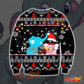 Elephant Merry Christmas New Year Winter Knitting Pattern 3D Print Ugly Christmas Sweatshirt