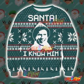 Elf Santa I Know Him 3D Print Ugly Christmas Sweatshirt