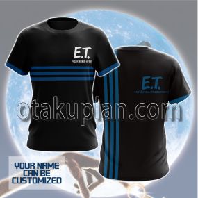 ET The Extra Terrestrial Blue And Black Custom Name T-shirt