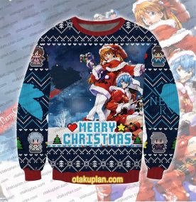 Evangelion Rei and Asuka Ugly Christmas Sweatshirt