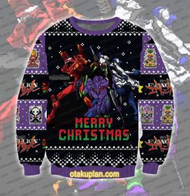 Evangelion Units Neon Genesis Evangelion Ugly Christmas Sweatshirt