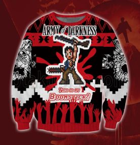 Evil Ash Army of Darkness 3D Print Ugly Christmas Sweatshirt