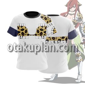 Anime Dragon Cry Erza Scarlet Combat Clothing Cosplay T-shirt