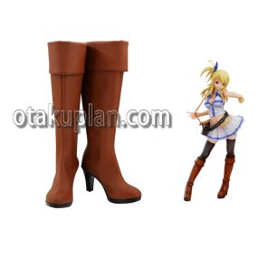 Anime Lucy Heartfilia Brown Cosplay Shoes