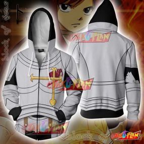 Anime Erza Scarlet Heart Kreuz Armor Zip Up Hoodie Jacket