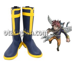 Anime Etherious Natsu Dragneel Black Cosplay Shoes