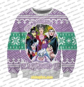 Female Villains 3D Print Ugly Christmas Sweatshirt