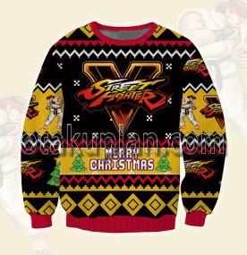 Fighting Games Street 3D Printed Ugly Christmas Sweatshirt