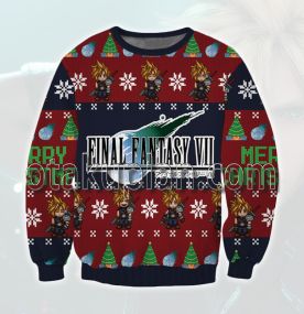 Final Fantasy VII 3D Printed Ugly Christmas Sweatshirt