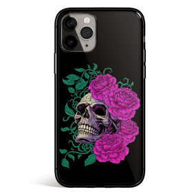 Forever Love Skull Tempered Glass iPhone Case