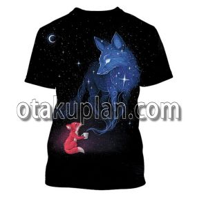 Fox In Galaxy Background T-Shirt Hoodie