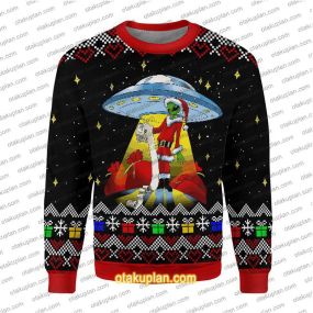 Funny Alien Ufo 3D Print Ugly Christmas Sweatshirt