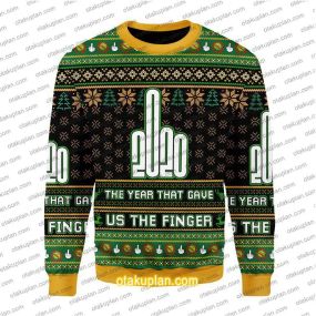 Funny The Year That Gave Us The Finger 3D Print Ugly Christmas Sweatshirt