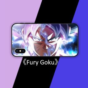 Fury Goku Sliver Hair Tempered Glass iPhone Case